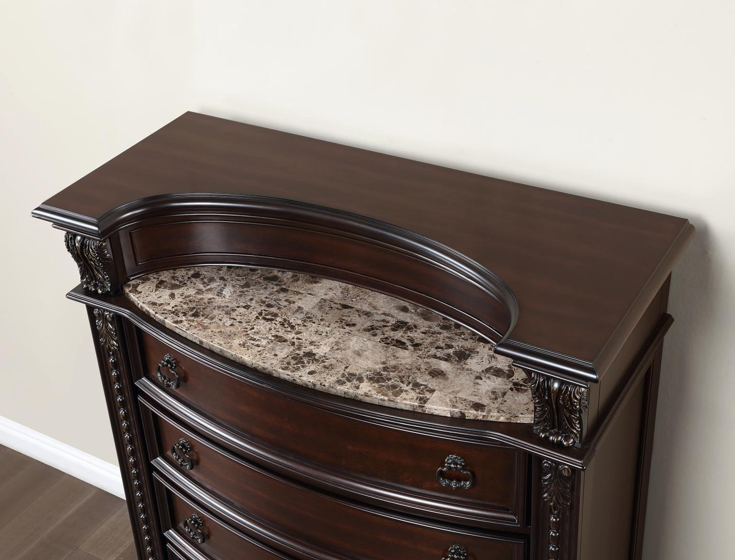 B054-QDMCN QUEEN BED FRAME - DRESSER - MIRROR - CHEST - NIGHTSTAND