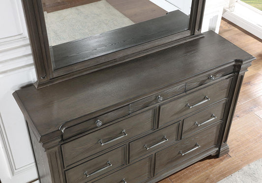 B067-QDMCN QUEEN BED FRAME - DRESSER - MIRROR - CHEST - NIGHTSTAND
