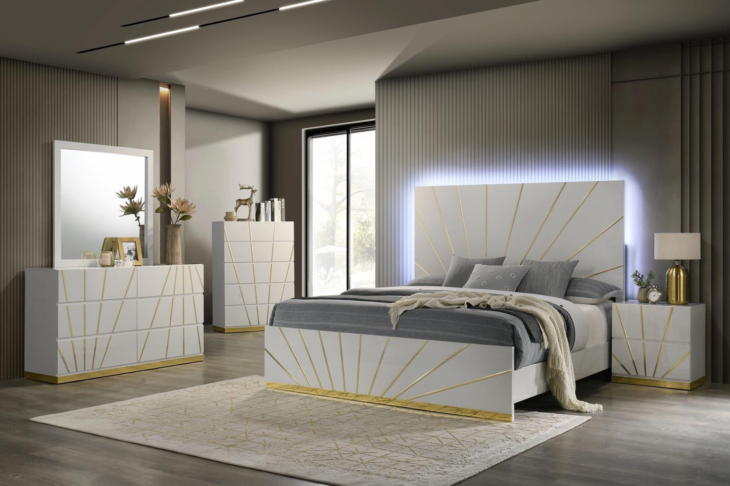 B205-QDMCN QUEEN BED FRAME - DRESSER - MIRROR - CHEST - NIGHTSTAND