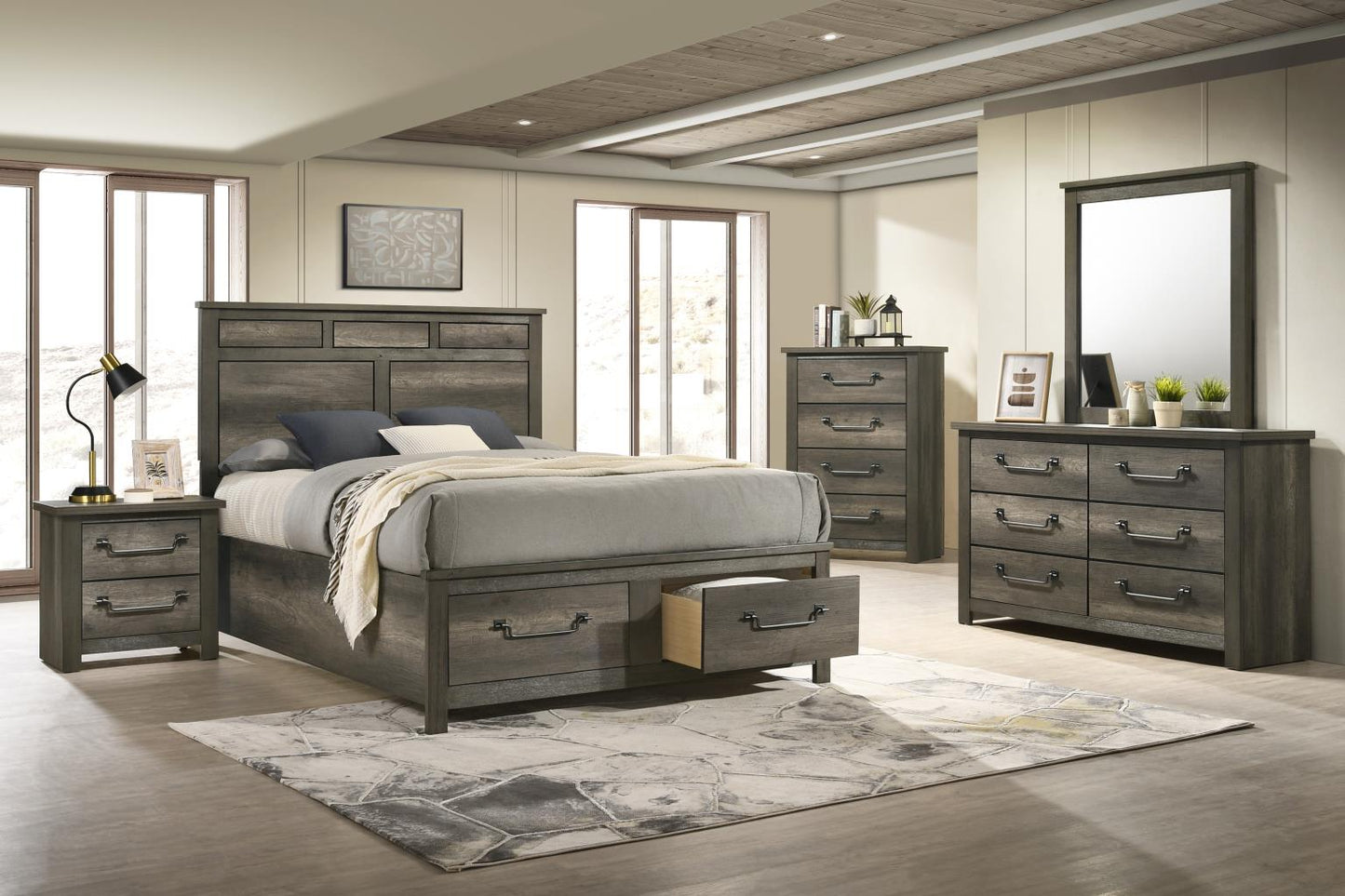 B271-QDMCN QUEEN BED FRAME - DRESSER - MIRROR - CHEST - NIGHTSTAND