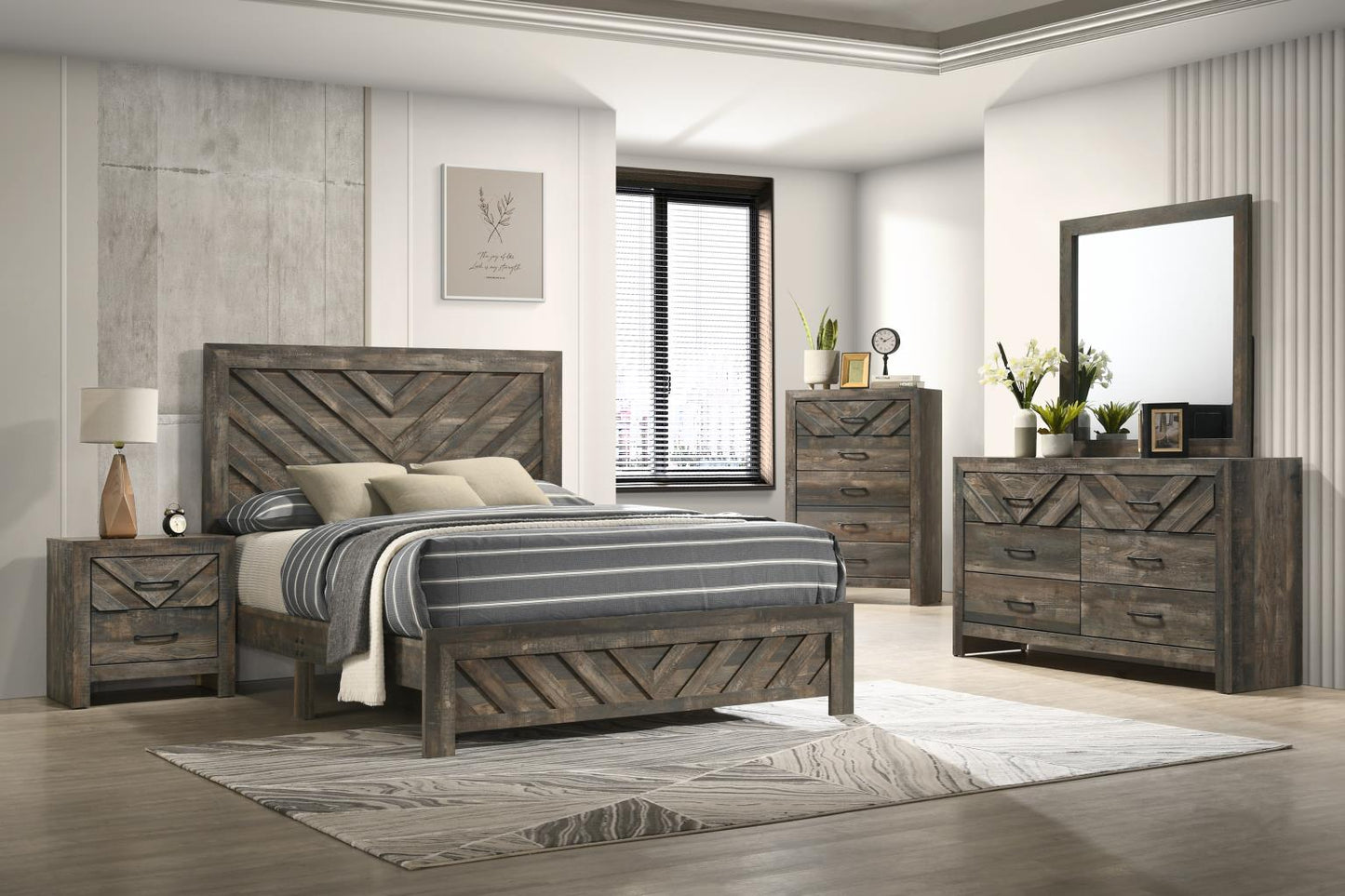 B500-QDMCN QUEEN BED FRAME - DRESSER - MIRROR - CHEST - NIGHTSTAND