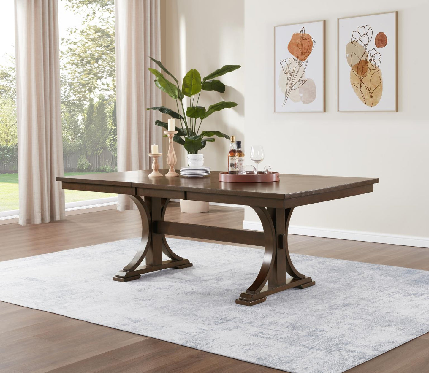 D122-7 PC DINING TABLE-6 SIDE CHAIRS