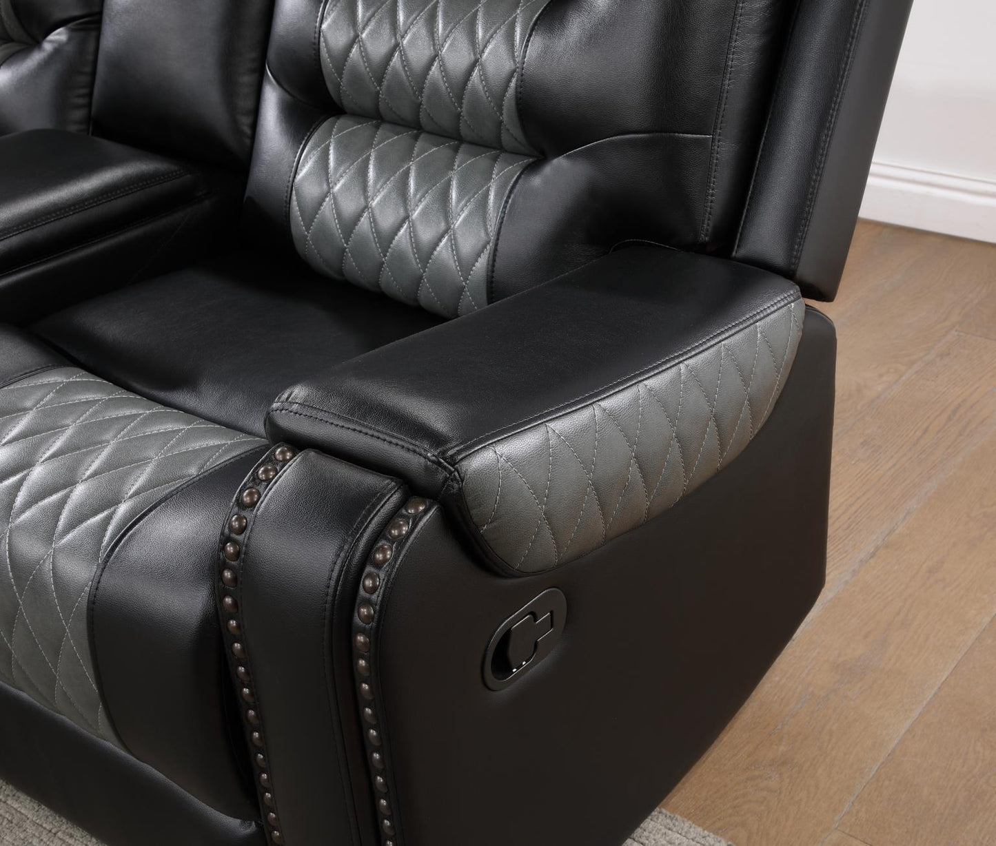 U89 BLACK/GRAY MOTION 3 PC SECTIONAL