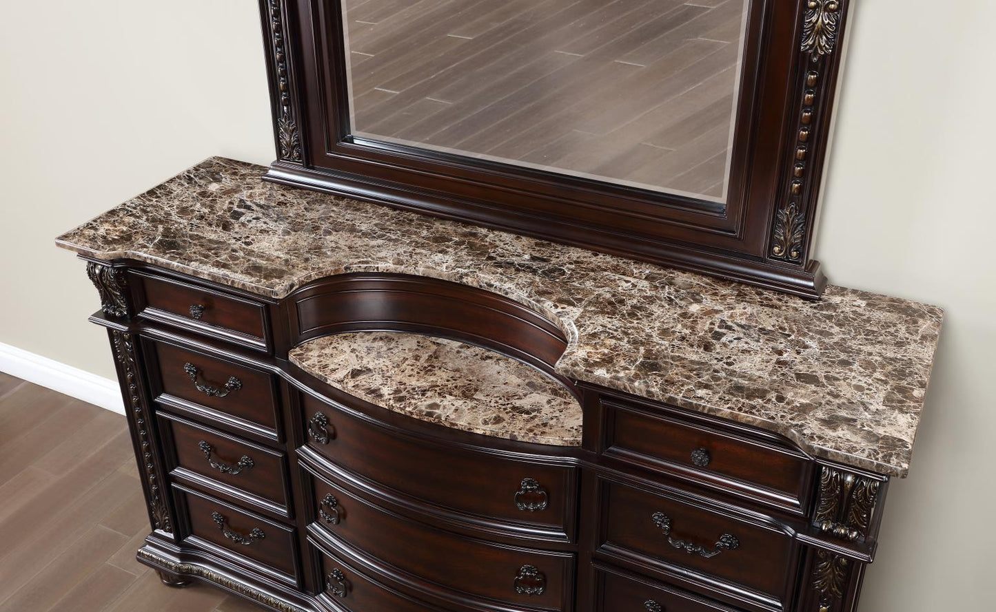 B054-QDMCN	QUEEN BED FRAME - DRESSER - MIRROR - CHEST - NIGHTSTAND