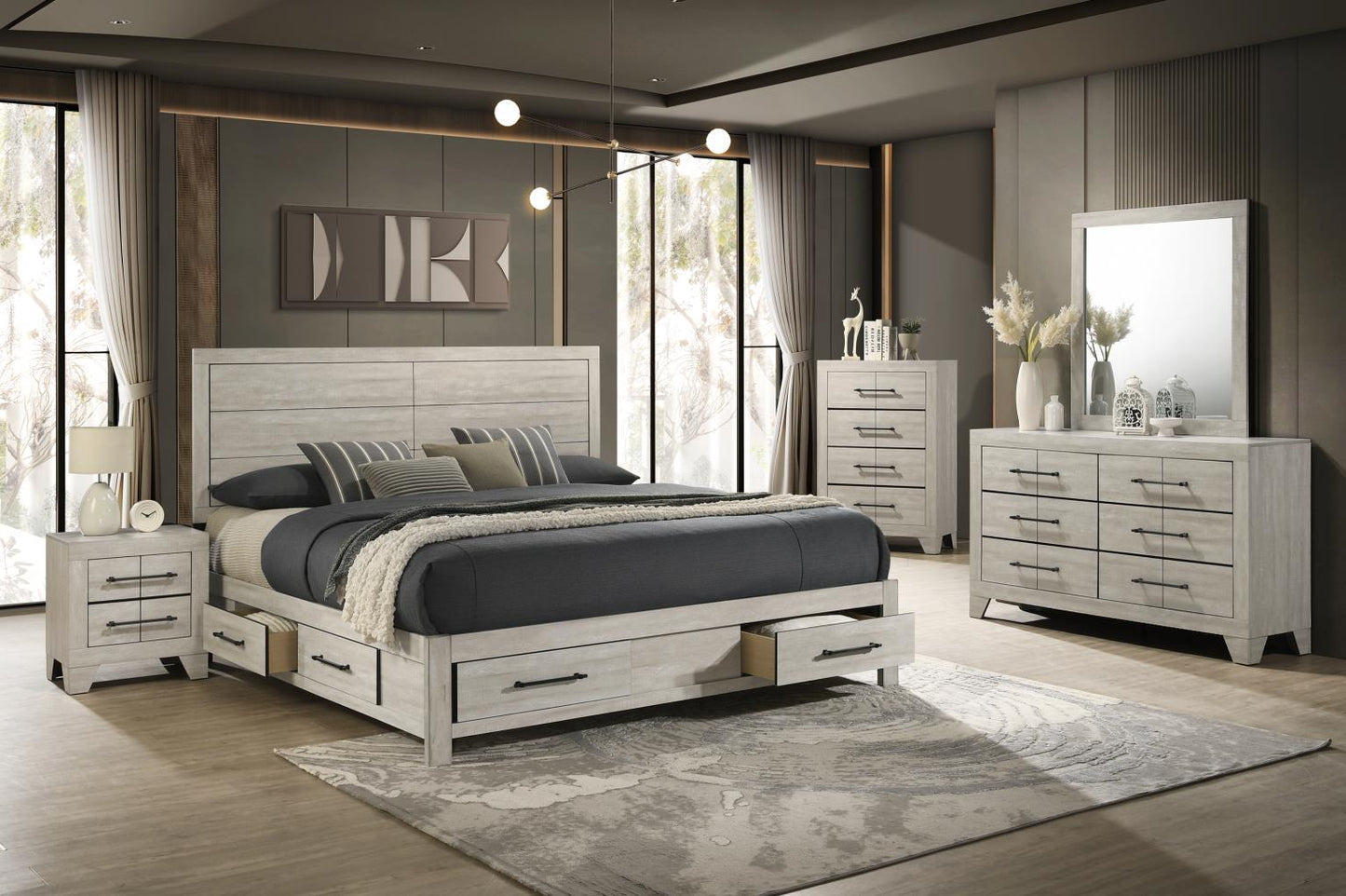 B420-QDMCN	QUEEN BED FRAME - DRESSER - MIRROR - CHEST - NIGHTSTAND