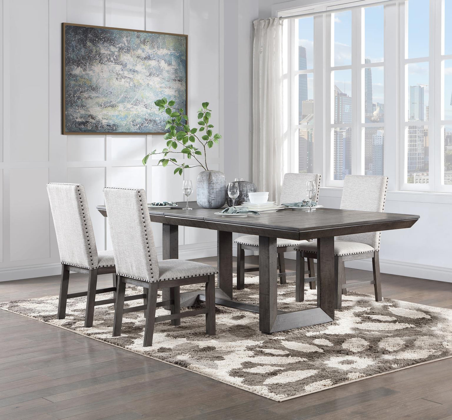 D111-7PC	DINING TABLE & 6 CHAIRS