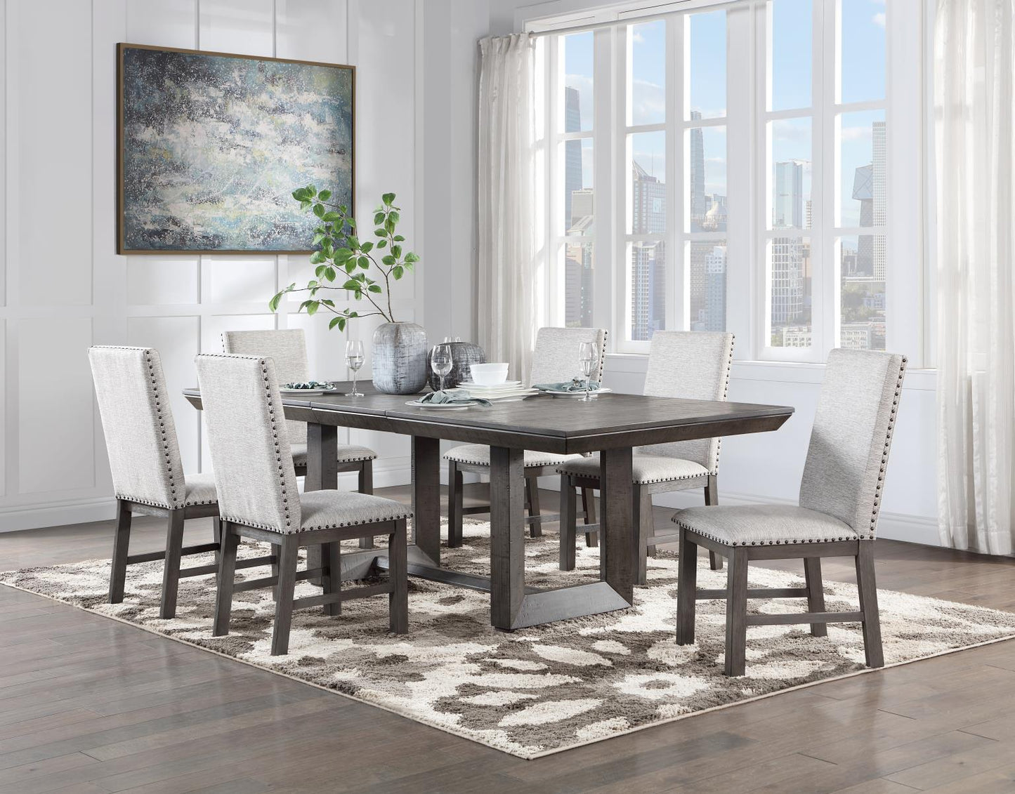 D111-7PC	DINING TABLE & 6 CHAIRS