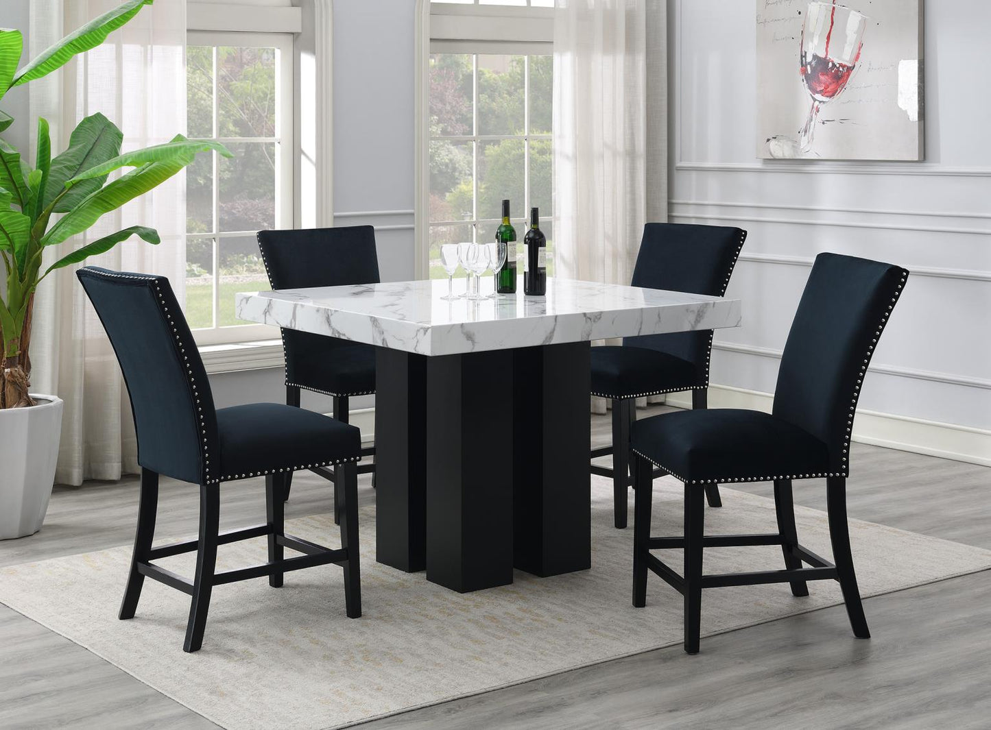 D130-5PC COUNTER TABLE & 4 CHAIRS
