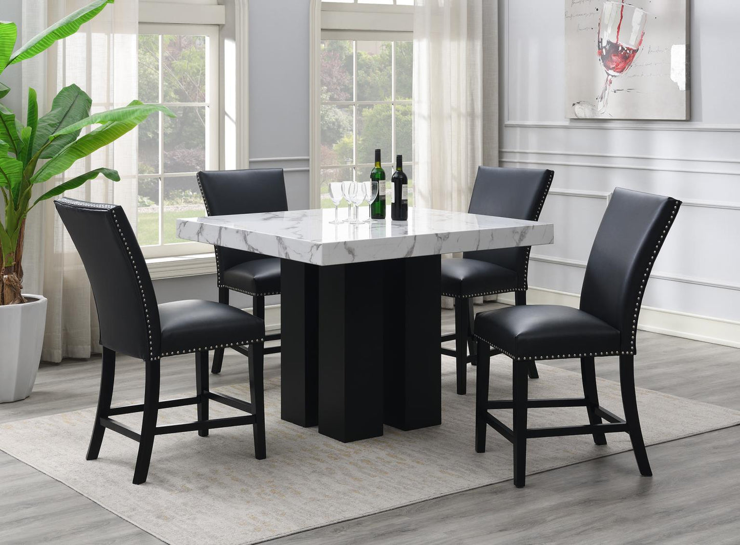 D130-5PC COUNTER TABLE & 4 CHAIRS
