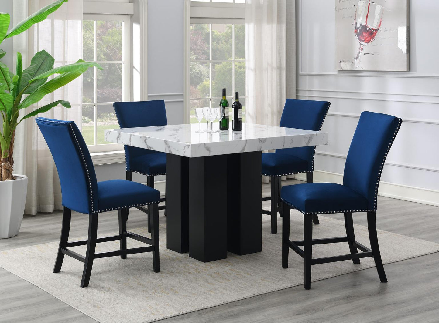 D130-5PC COUNTER TABLE & 4 CHAIRS