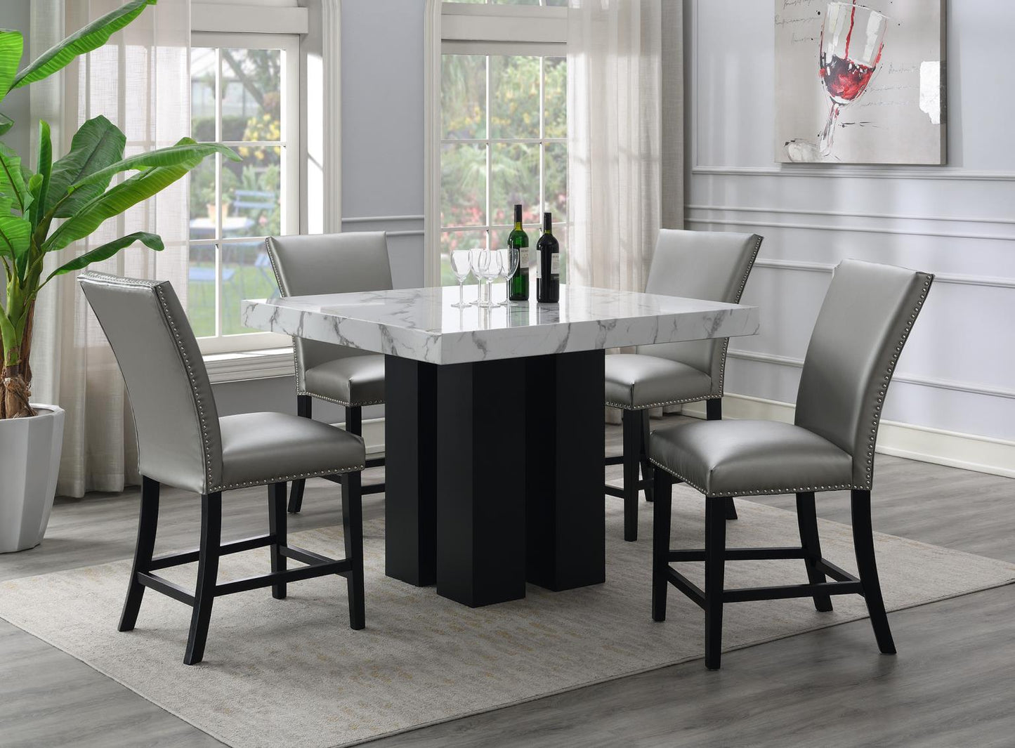 D130-5PC COUNTER TABLE & 4 CHAIRS