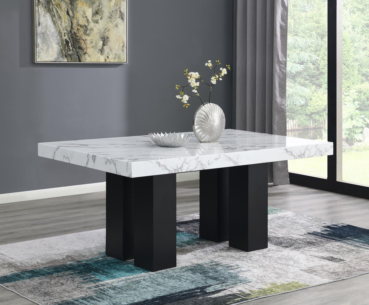 D131-5PC DINING TABLE & 4 CHAIRS