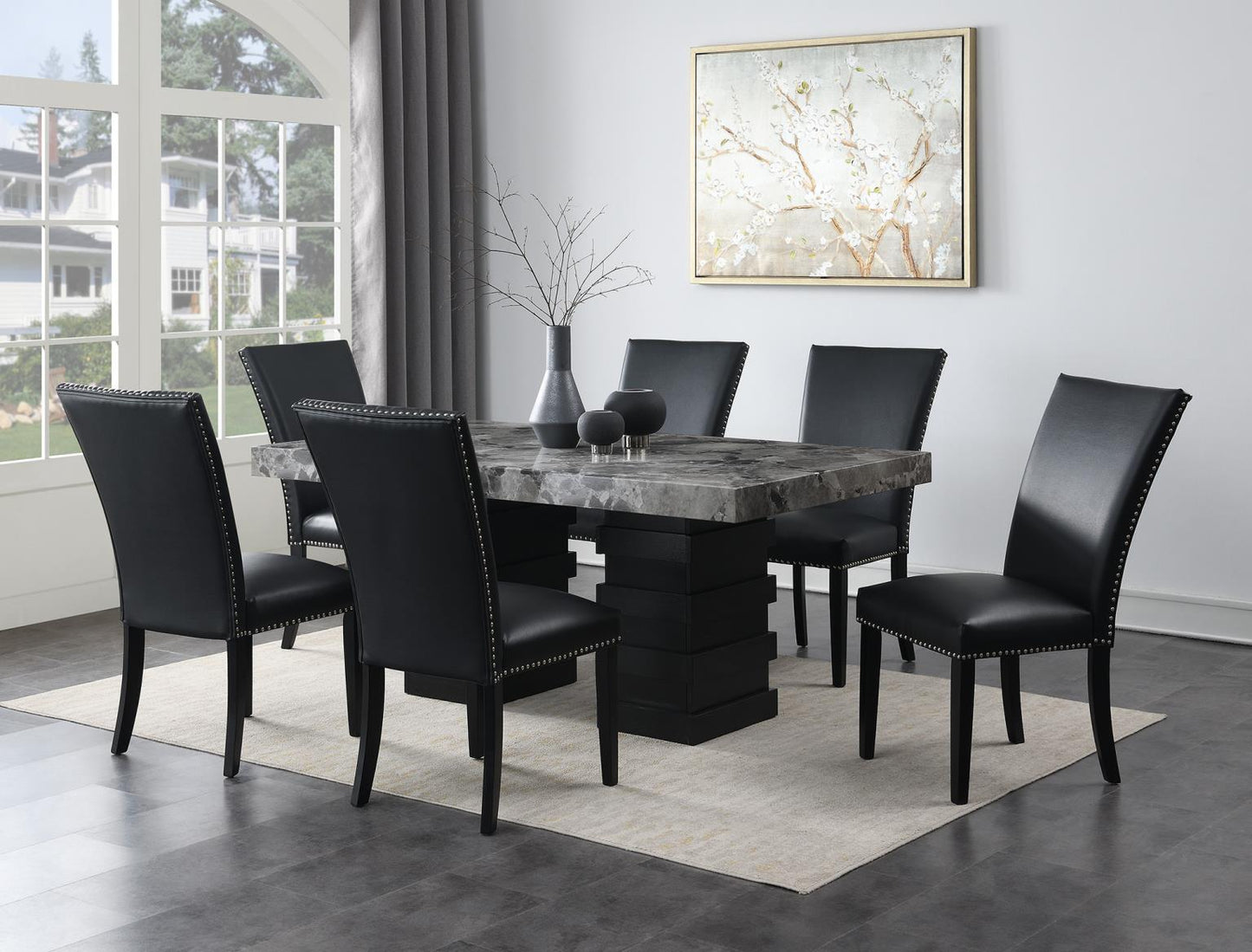 D139-7PC DINING TABLE & 6 CHAIRS