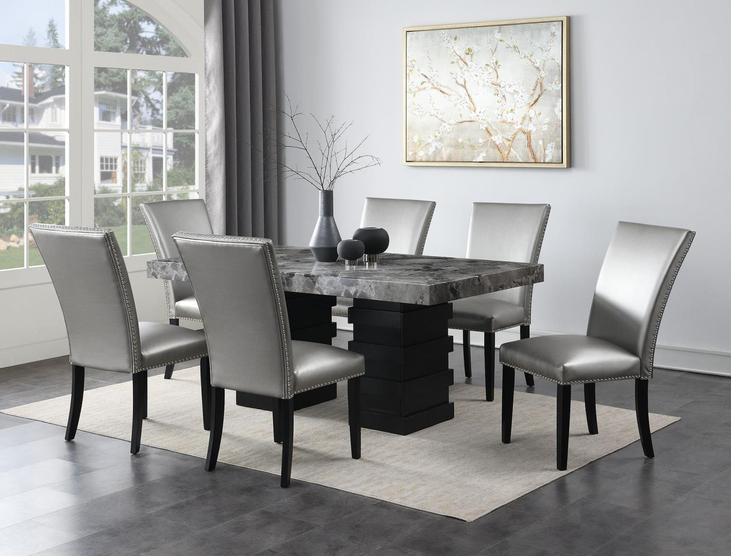 D139-7PC DINING TABLE & 6 CHAIRS
