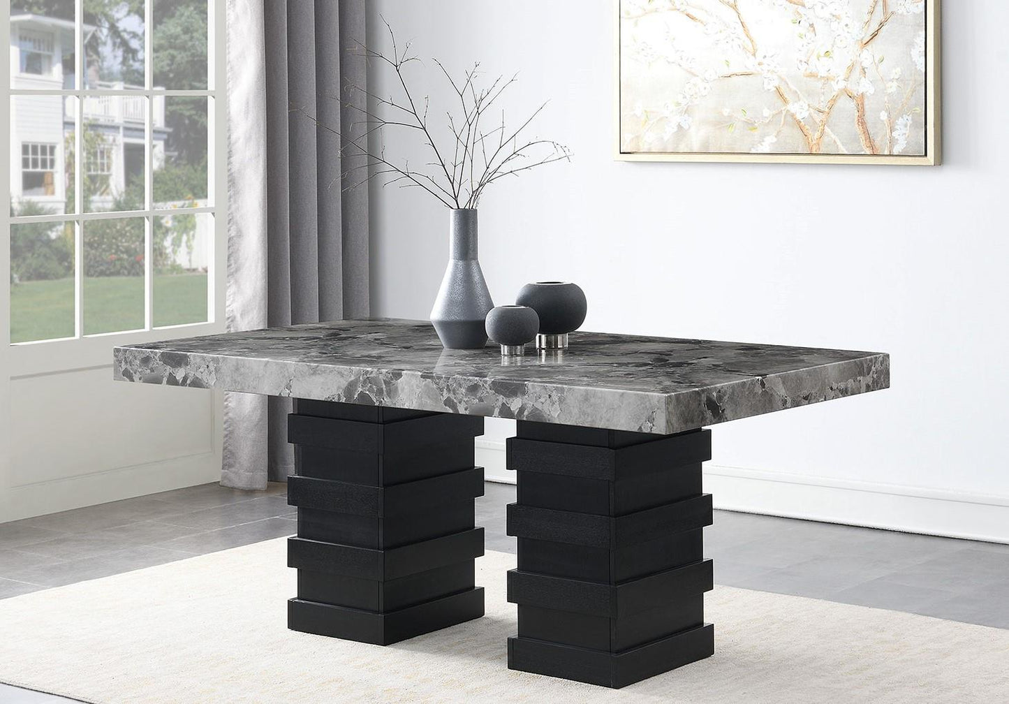 D139-7PC DINING TABLE & 6 CHAIRS