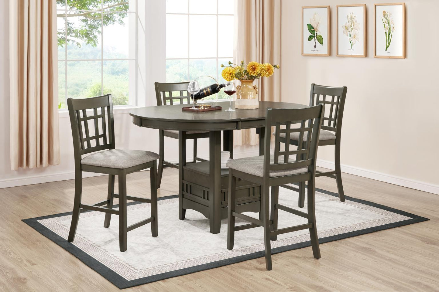 D151-5PC DINING TABLE & 4 SIDE CHAIRS