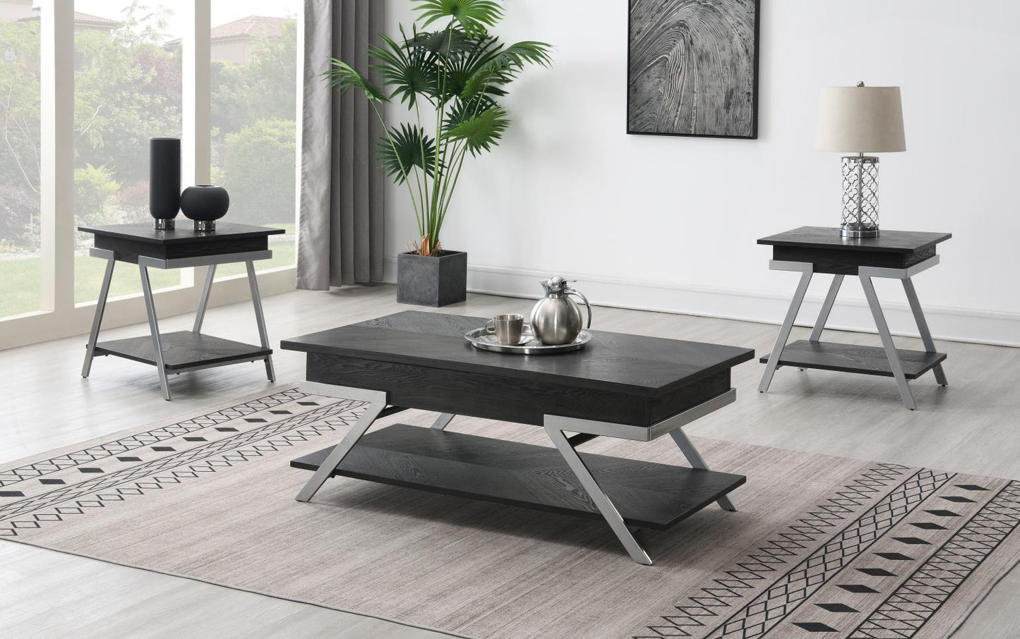 T101-3PC	COFFEE TABLE - 2 END TABLES