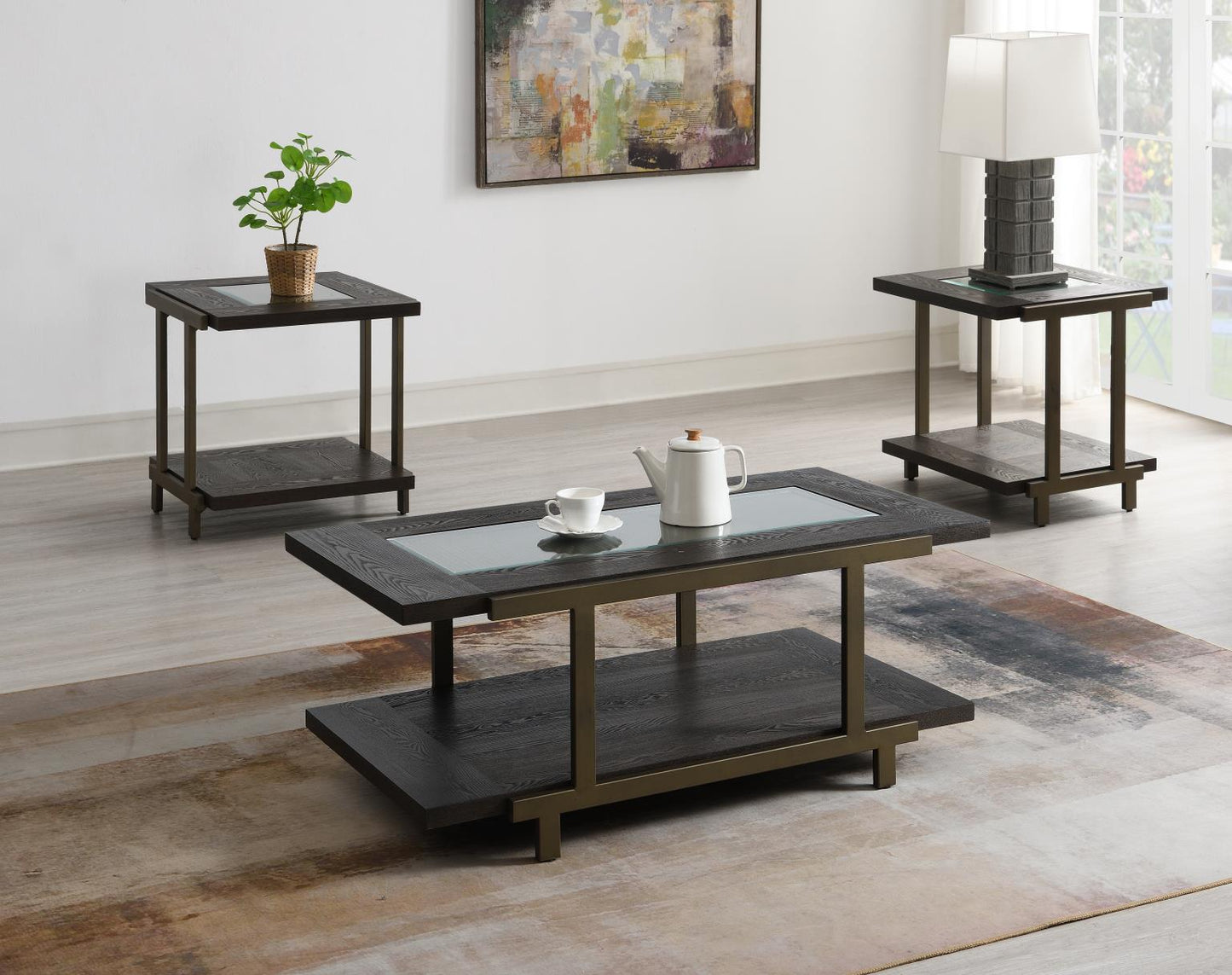 T112-3PC	COFFEE TABLE - 2 END TABLES