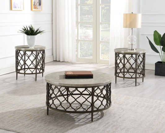 T154	BROWN COFFEE TABLE & 2 END TABLE