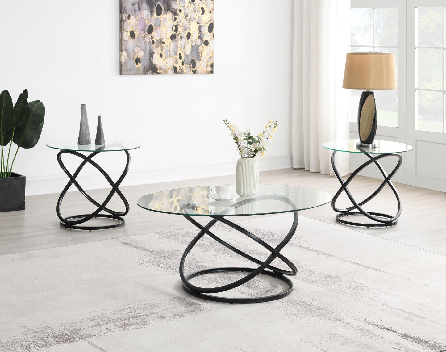 T304 CHROME 3 PC COFFEE TABLE SET