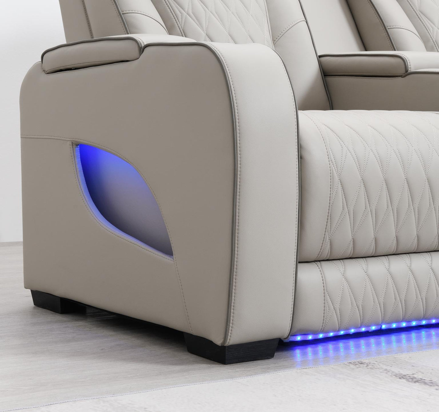 U11 3 PC POWER LED SECTIONAL, POWER HEADREST, HEAT, MASSAGE WIRELESS CHARGER, AND USB