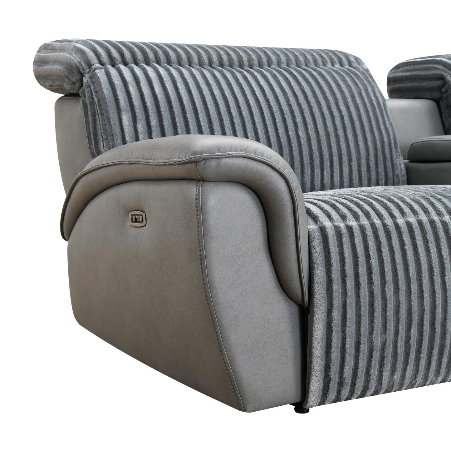 U13	6 PC GRAY POWER RECLINING SECTIONAL W/POWER HEADREST