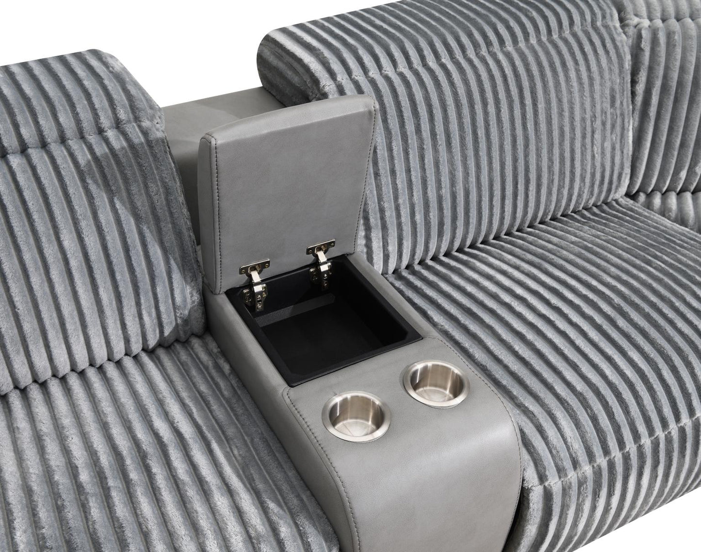 U13	6 PC GRAY POWER RECLINING SECTIONAL W/POWER HEADREST