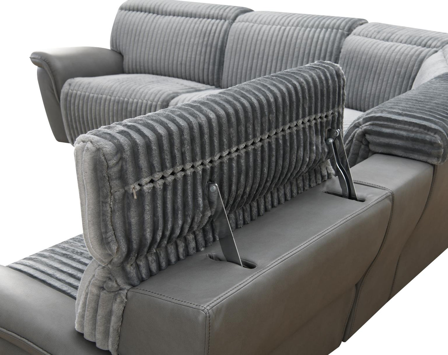 U13	6 PC GRAY POWER RECLINING SECTIONAL W/POWER HEADREST