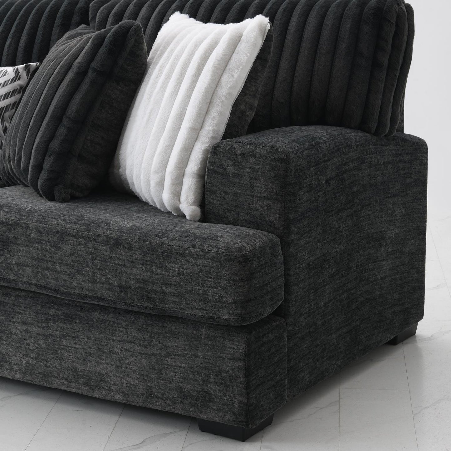 U257	CHARCOAL 3 PC SECTIONAL & OTTOMAN
