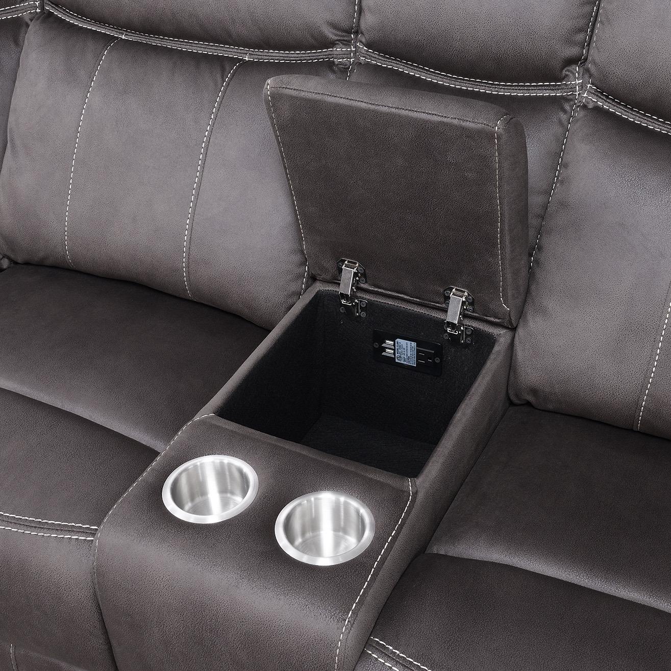 U90	BROWN FABRIC 3 PC RECLINING SECTIONAL