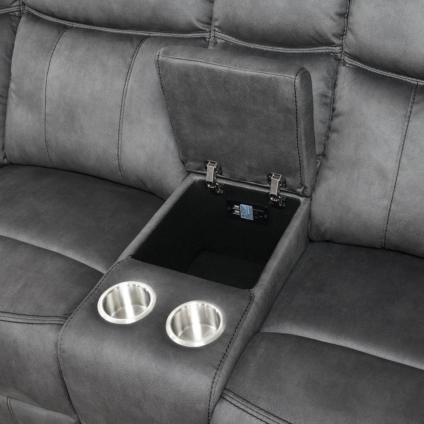 U91	GRAY FABRIC 3 PC RECLINING SECTIONAL